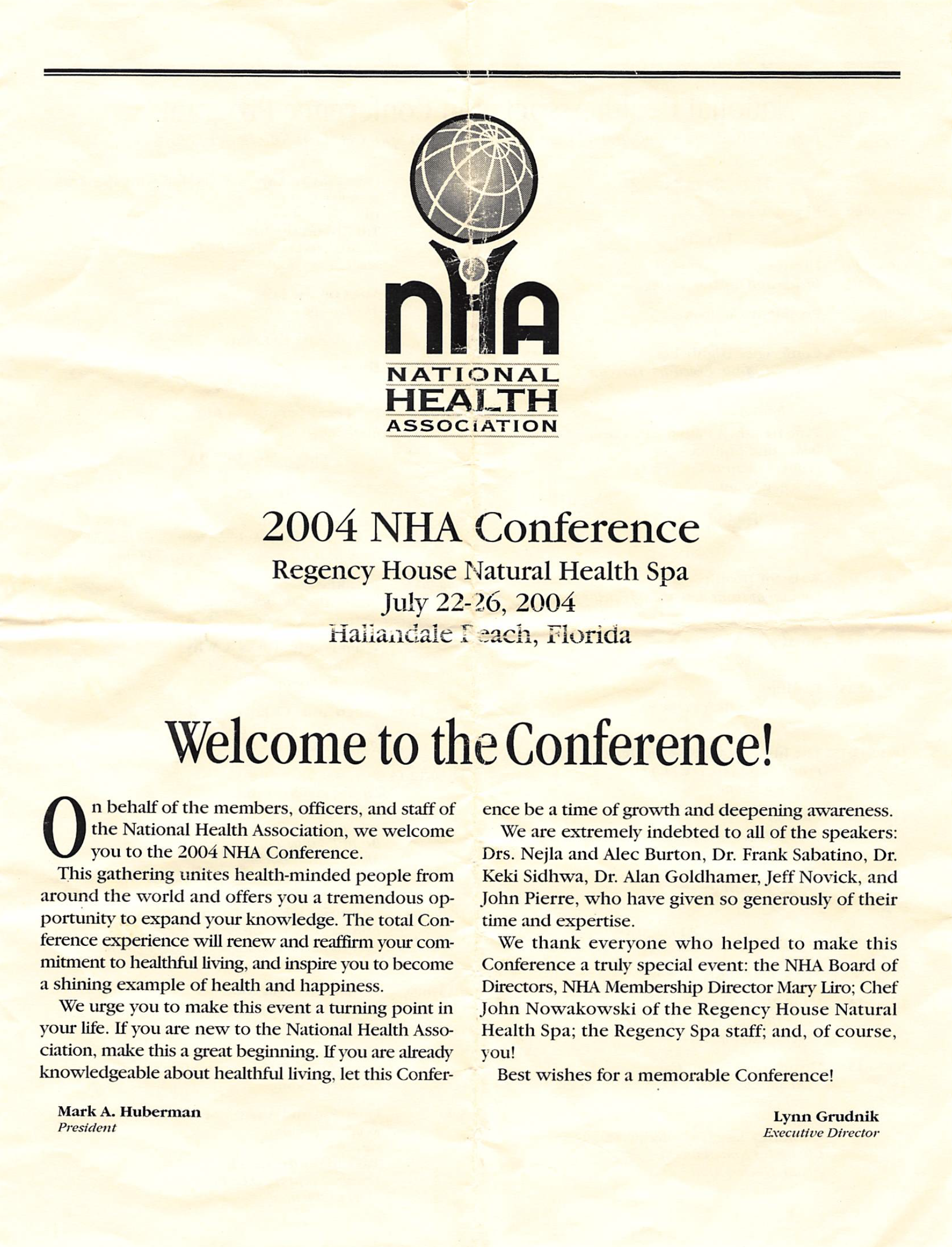 Conference Program. Hallandale, 2004